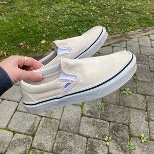 Off White Slip on Vans - Womens Size 7